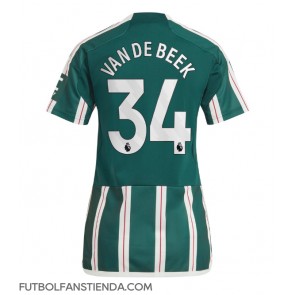 Manchester United Donny van de Beek #34 Segunda Equipación Mujer 2023-24 Manga Corta
